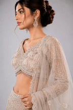 Peach wedding outfit
