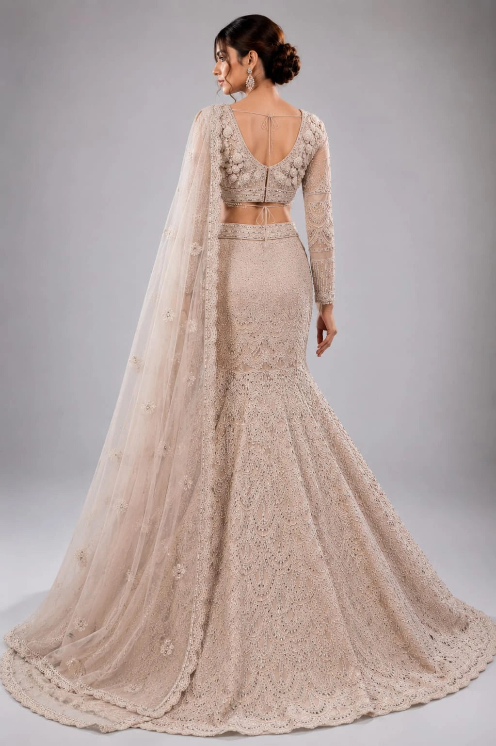 Peach wedding outfit