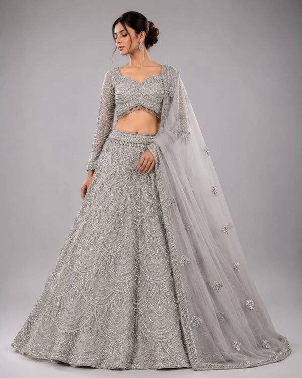 Grey wedding outfit