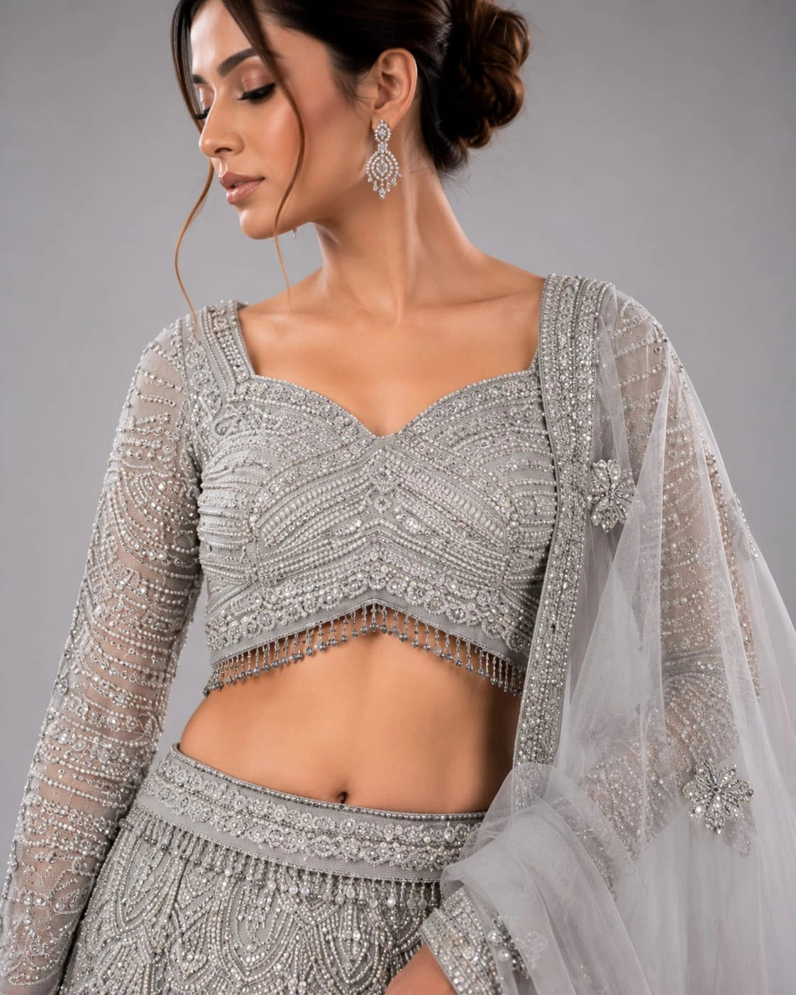 Grey wedding outfit