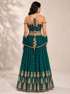 women's green lehenga