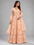 peach indo western dress