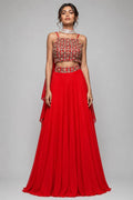 designer red lehenga