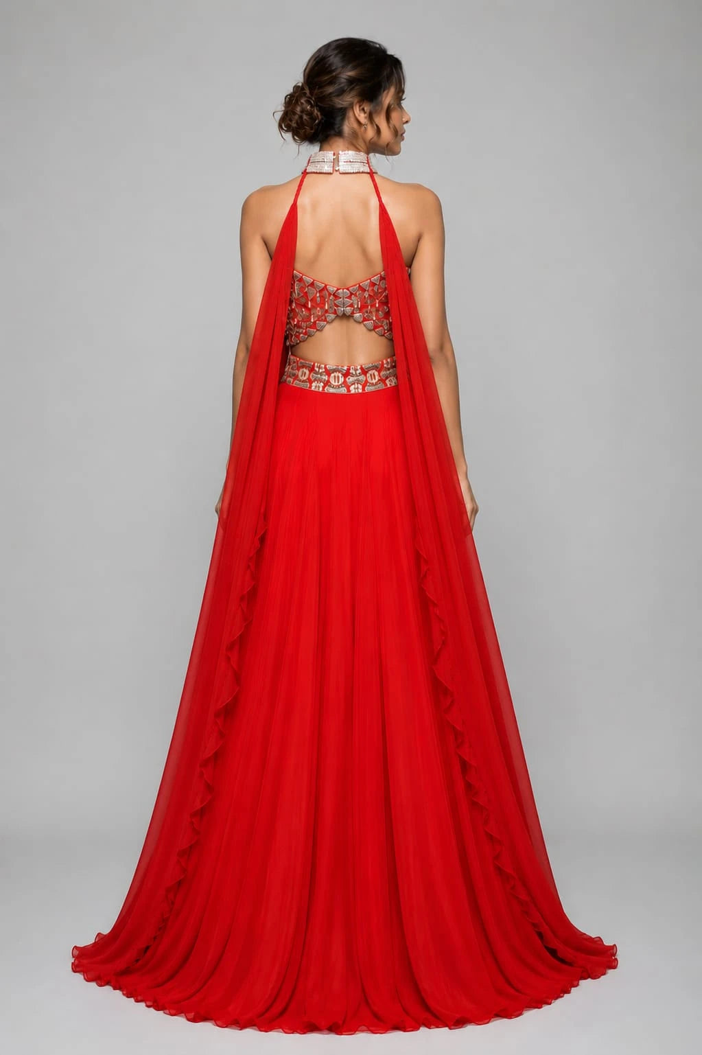 designer red lehenga