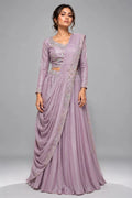 designer lilac lehenga