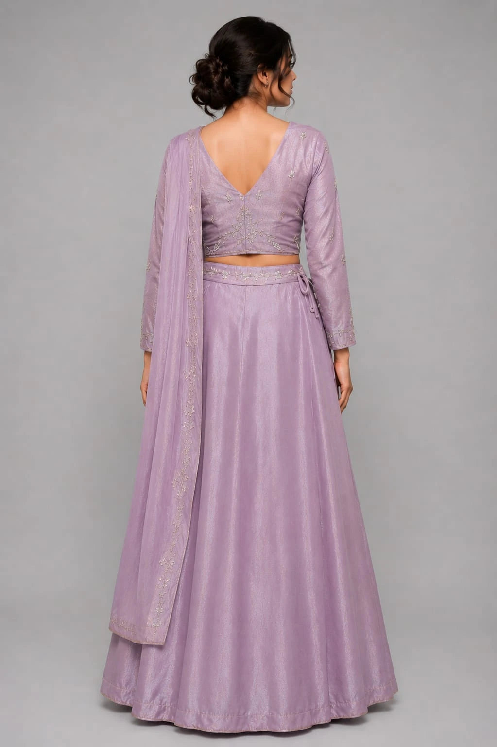 designer lilac lehenga