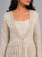 women's gold anarkali
