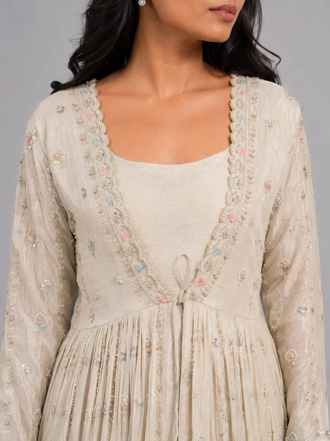 women's gold anarkali