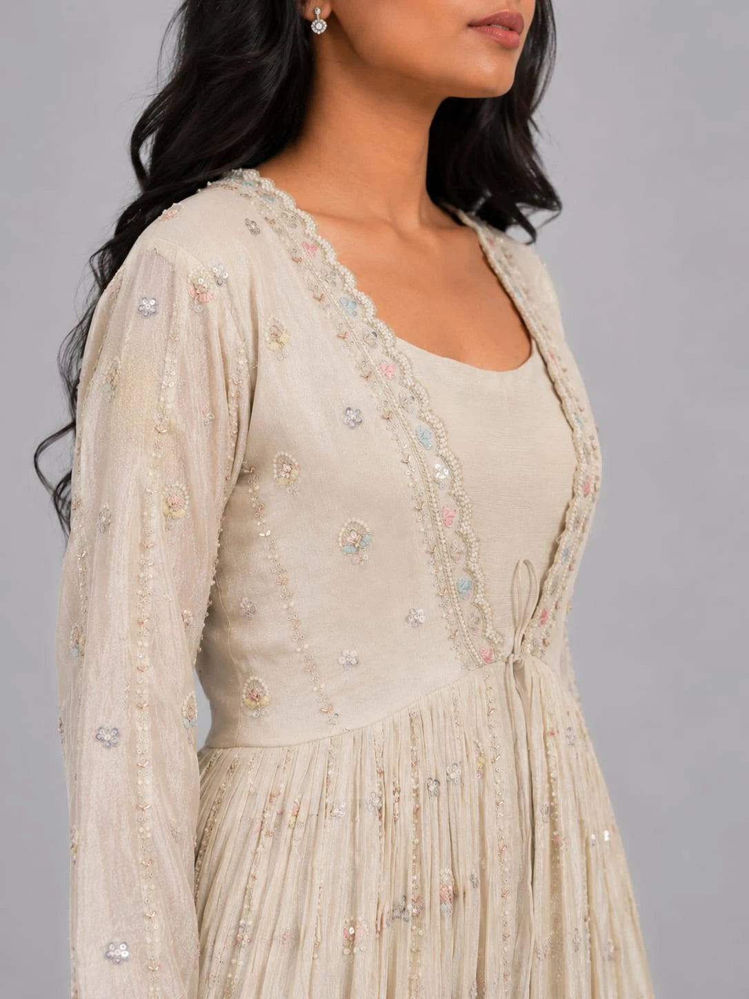 women's gold anarkali