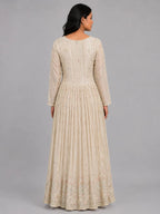 women's gold anarkali