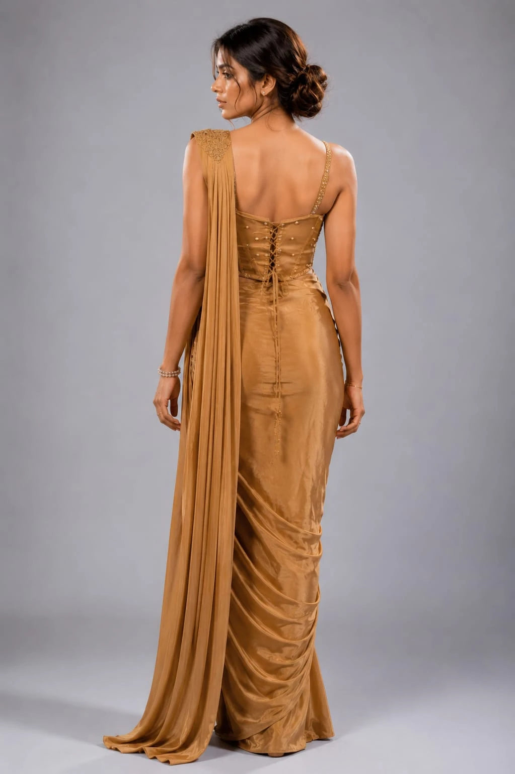 Gold Drape Saree