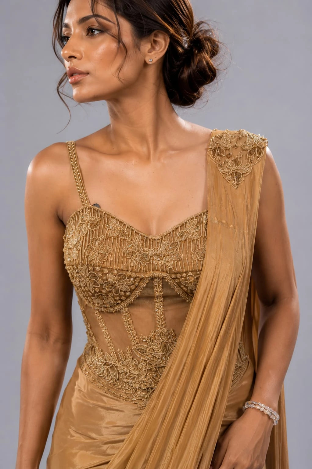 Gold Drape Saree