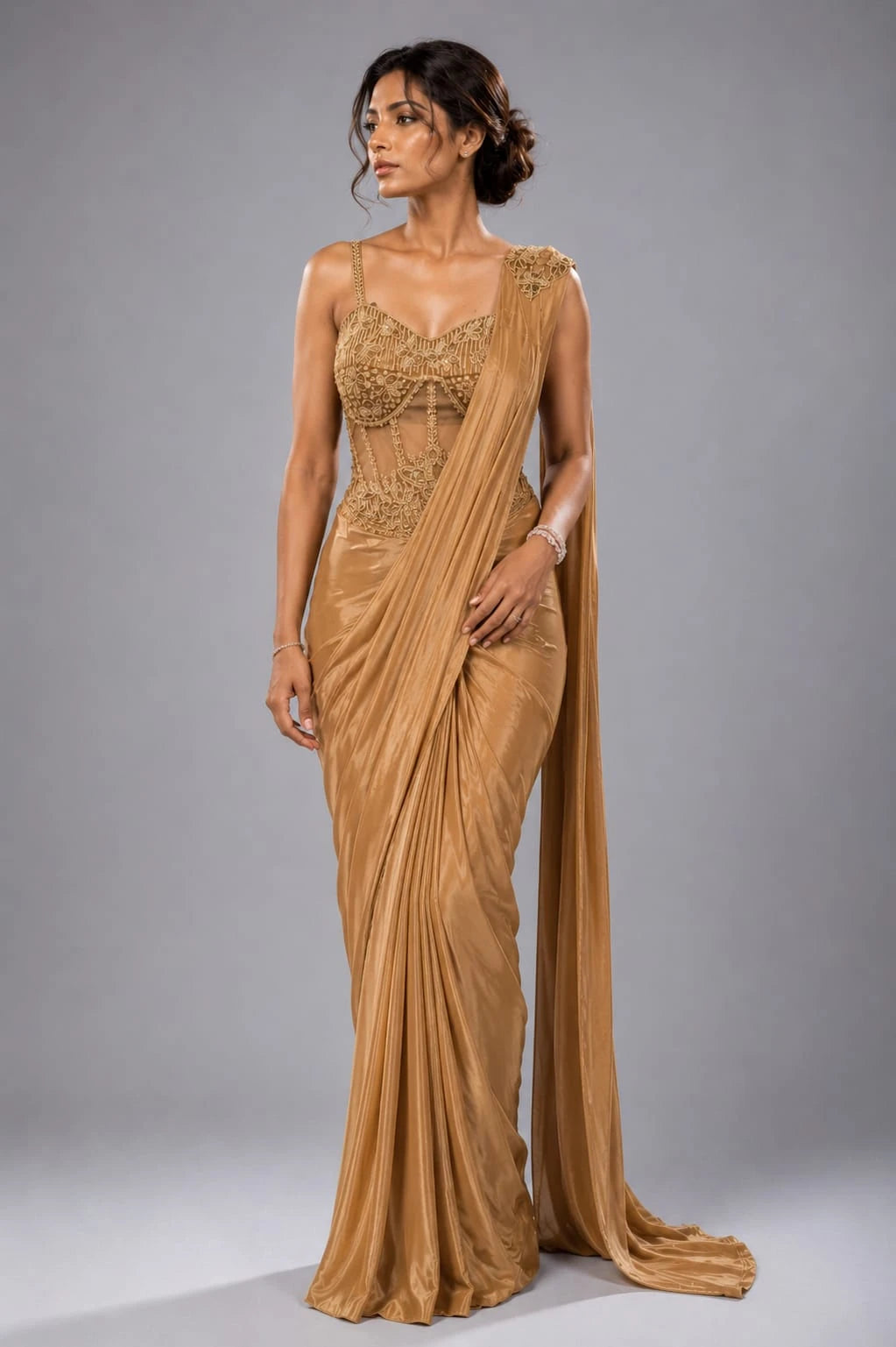 Gold Drape Saree
