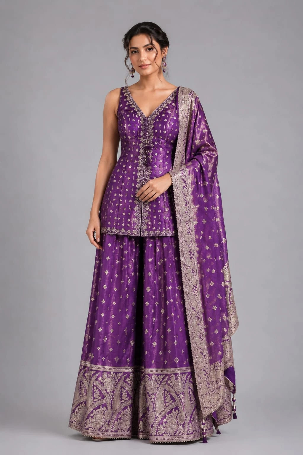 purple party wear suit