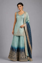 sky blue party wear suit