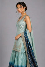 sky blue party wear suit