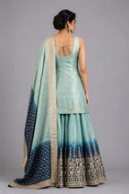 sky blue party wear suit