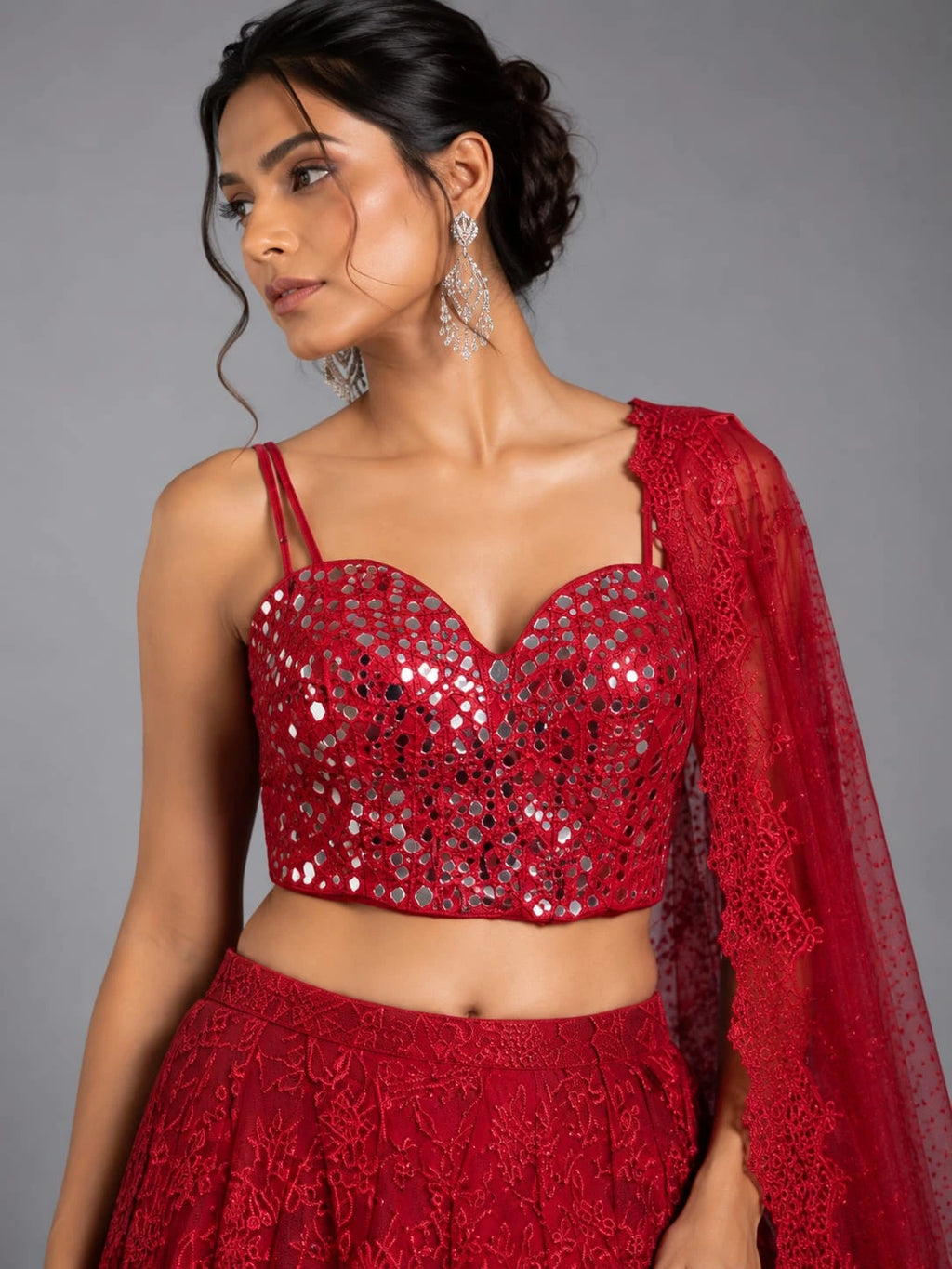 maroon festive lehenga