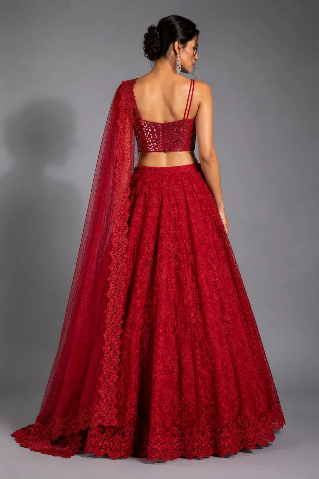 maroon festive lehenga