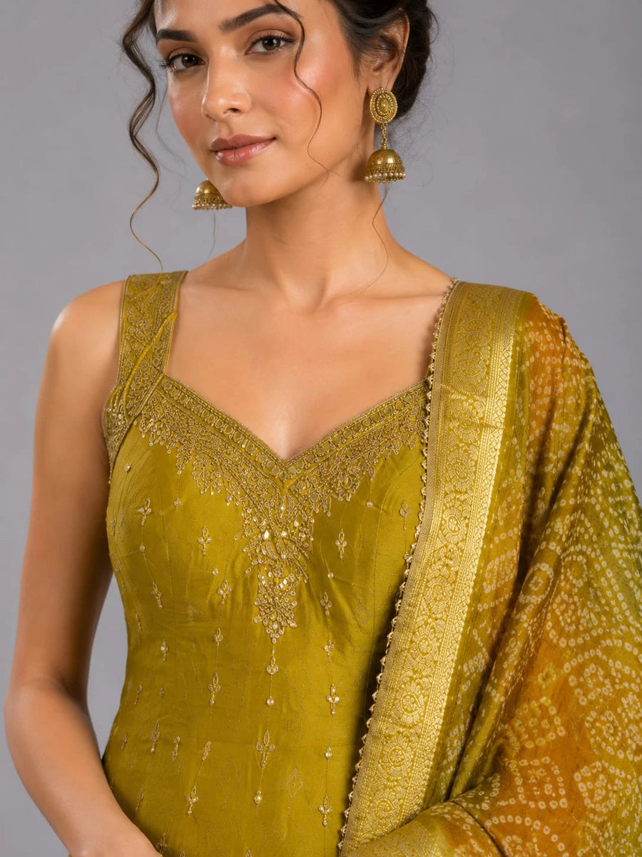 mustard party wear suit