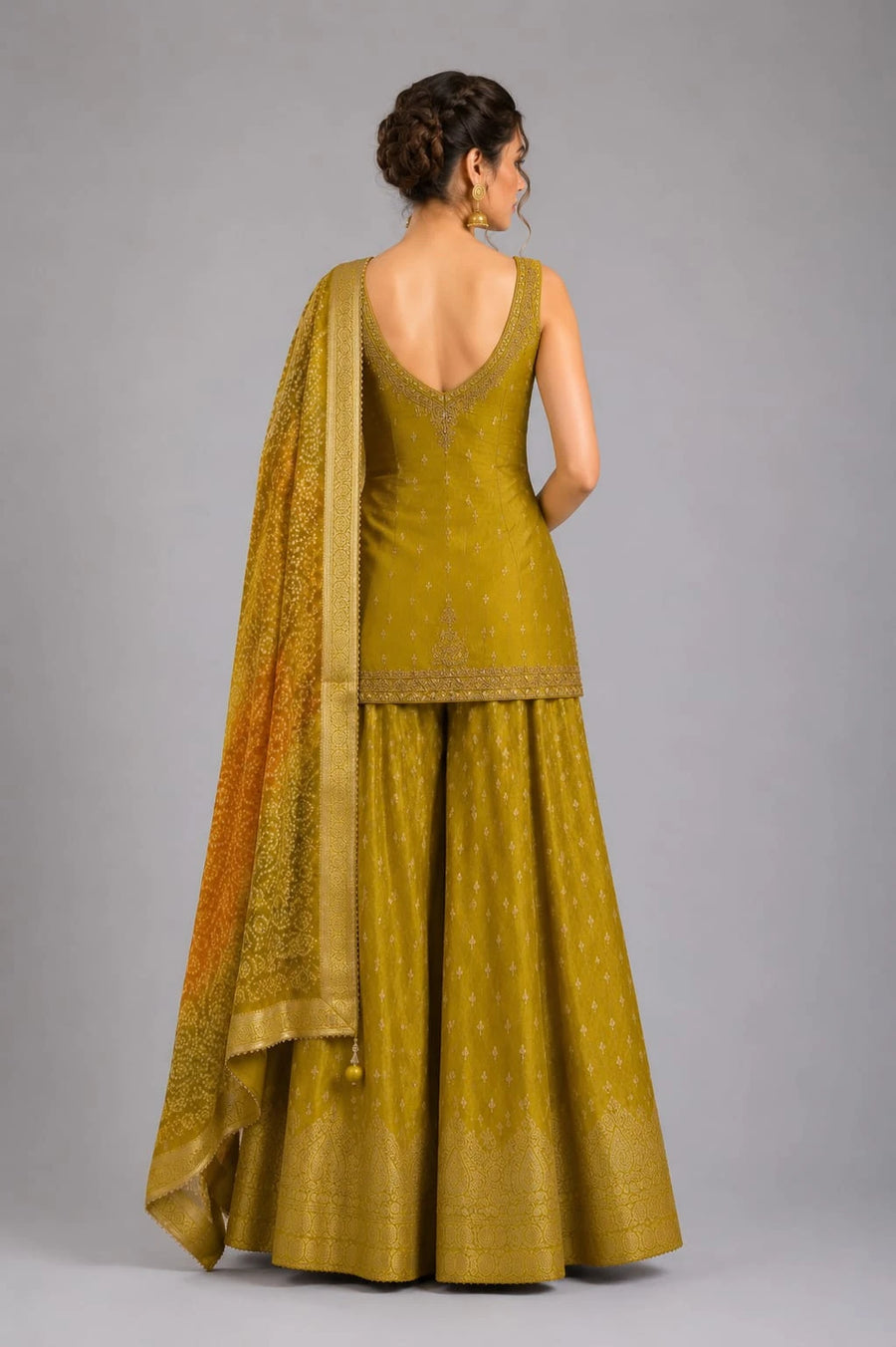 mustard party wear suit