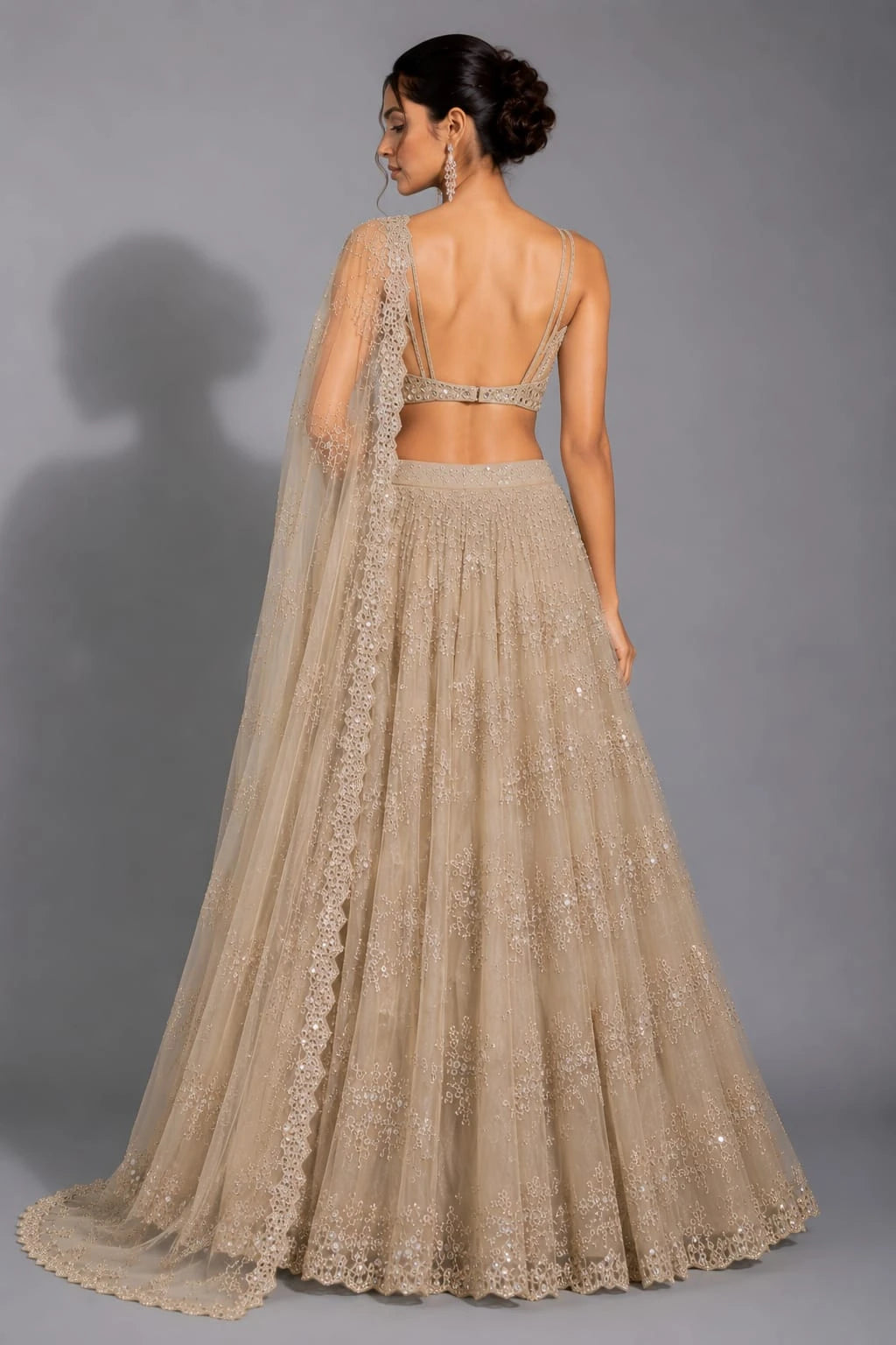 ivory party wear lehenga