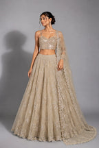 ivory party wear lehenga
