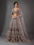 grey party wear lehenga