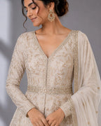 ivory indo western gown