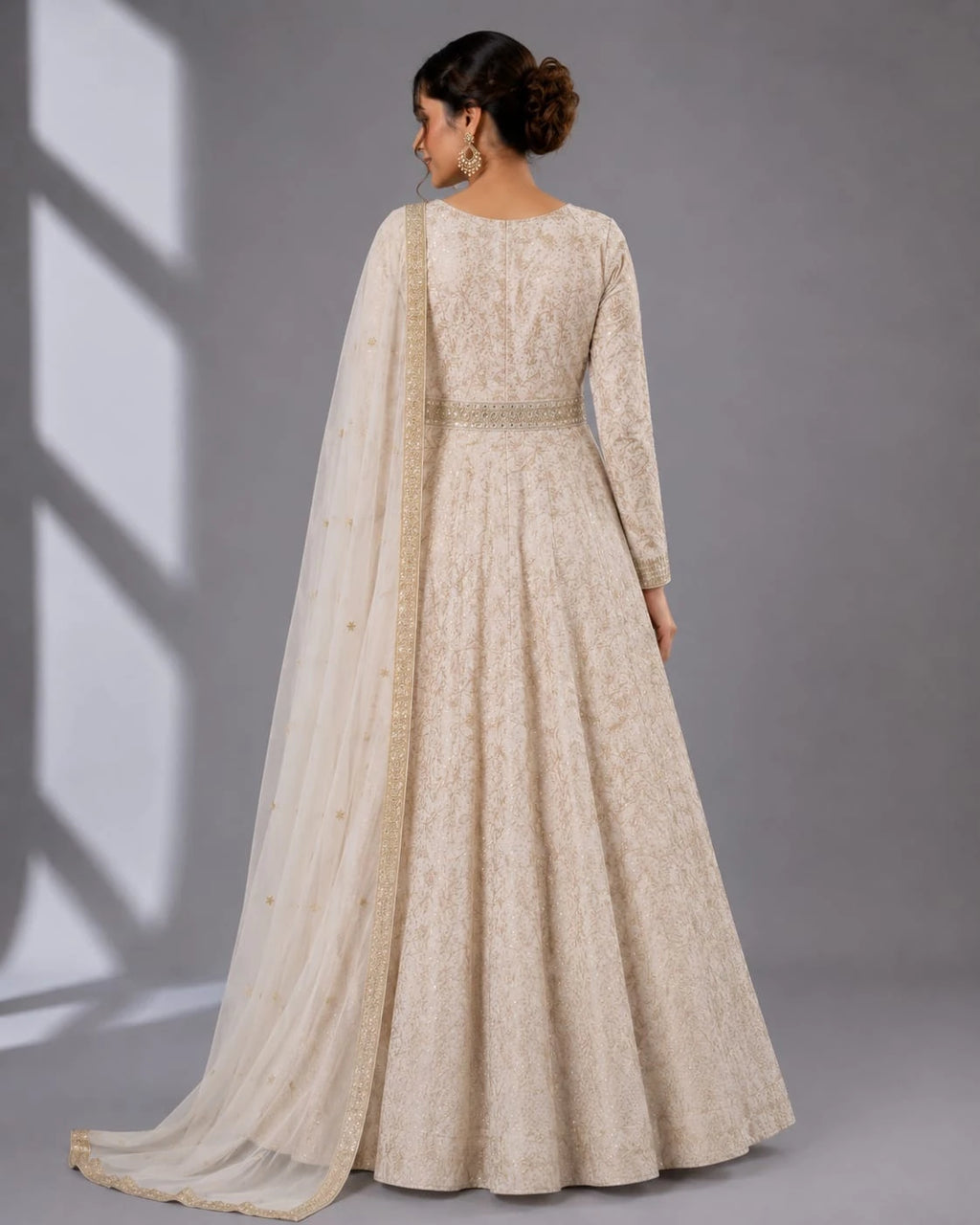 ivory indo western gown