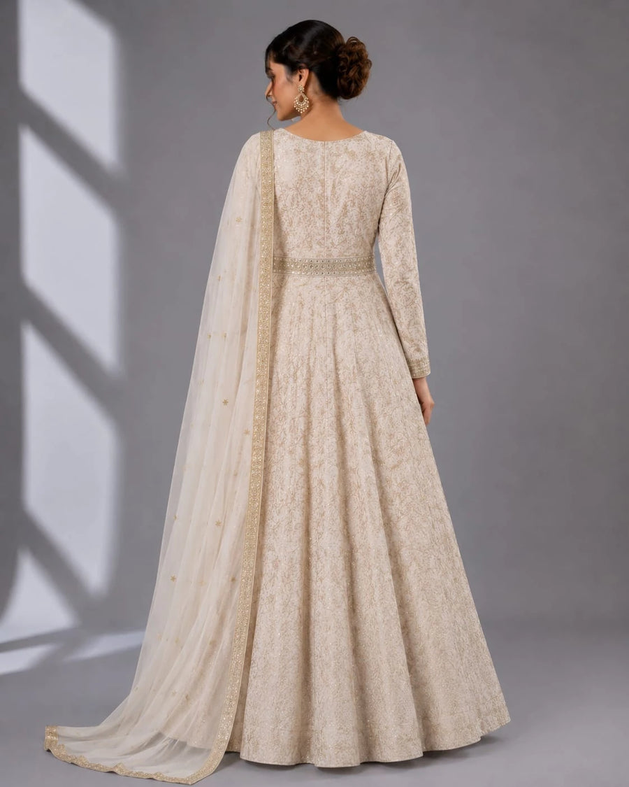 ivory indo western gown