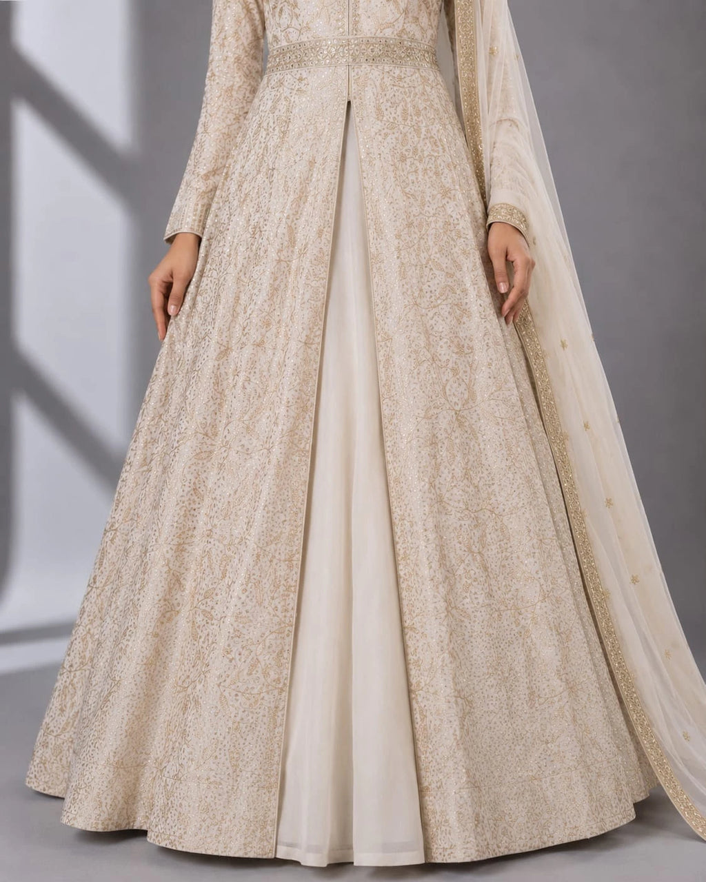 ivory indo western gown