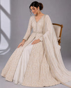 ivory indo western gown
