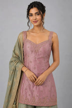 Pink Ombre Designer Sharara Set with Embroidered Kurti & Dupatta