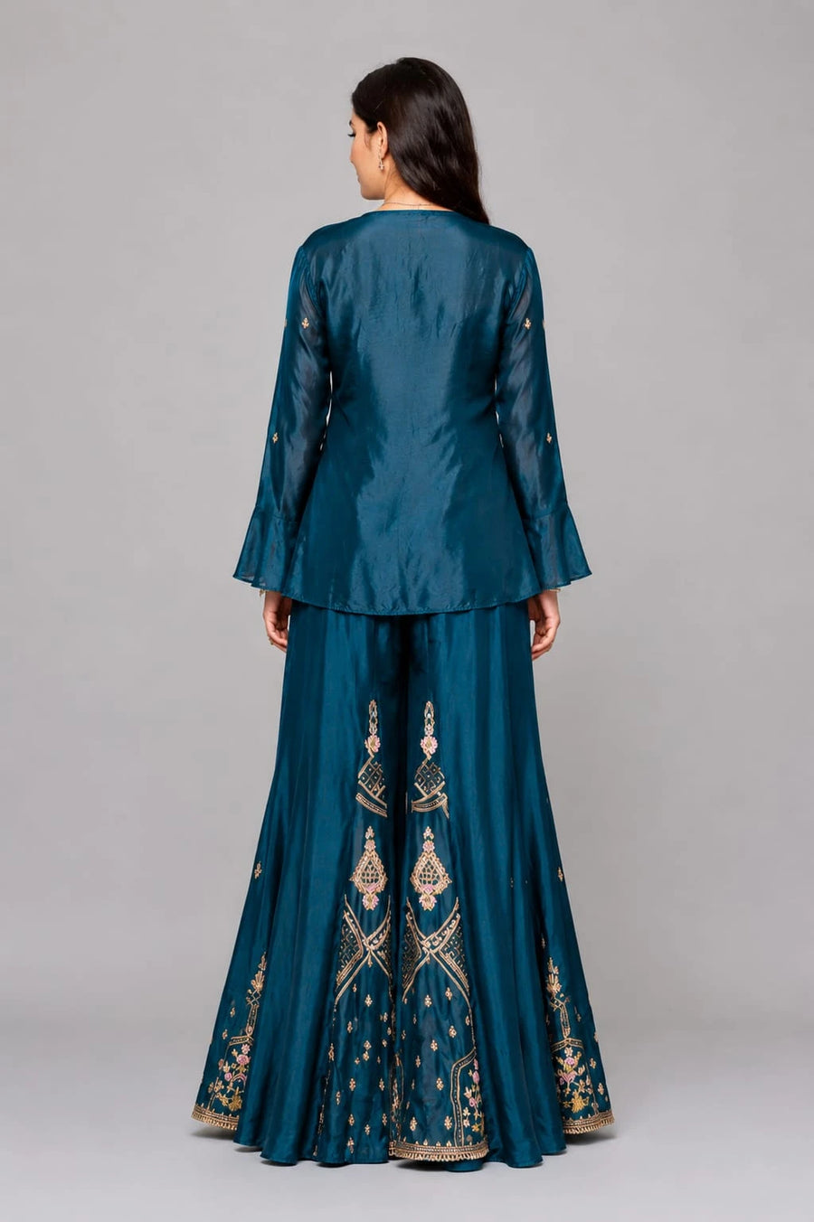 green sharara jacket