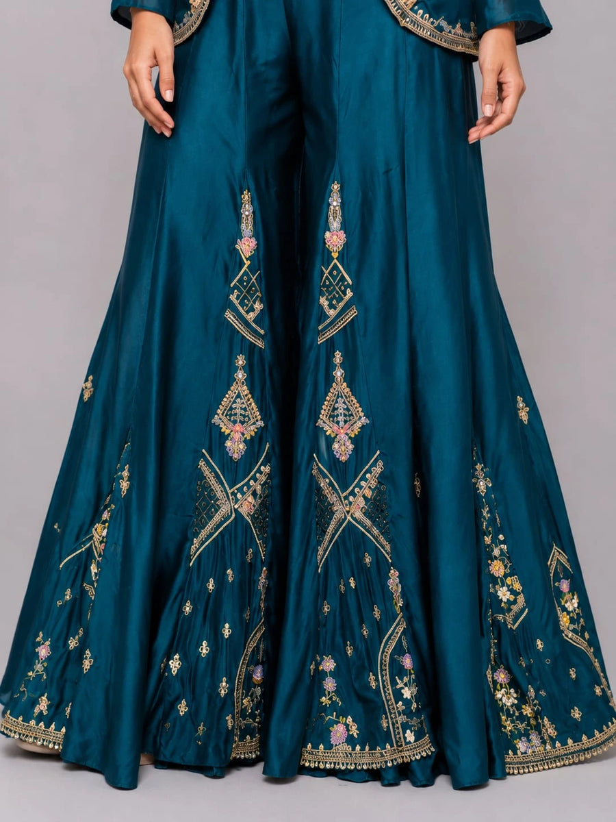 green sharara jacket