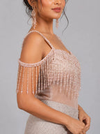 designer pink western dress