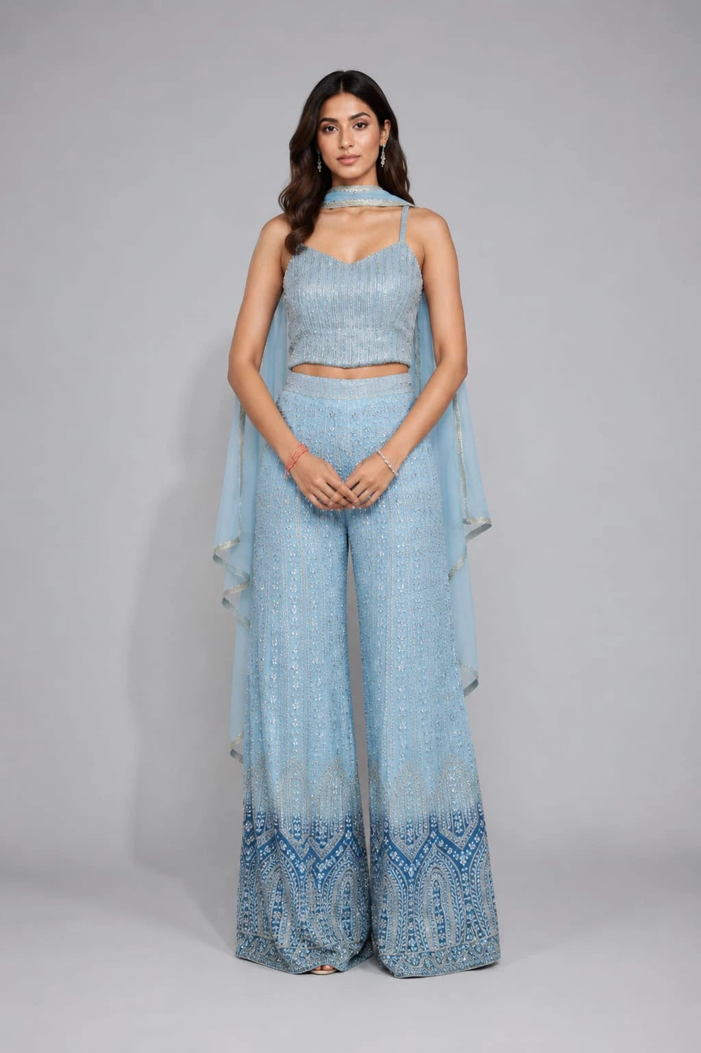 sky blue sharara set