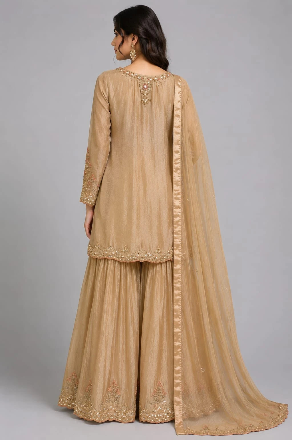gold sharara set