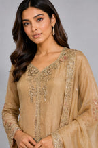 gold sharara set