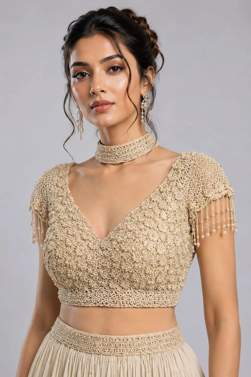 Cream Wedding Lehenga