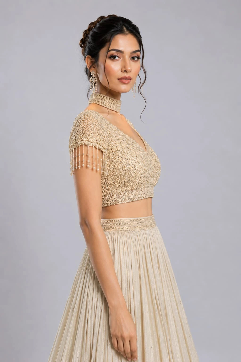 Cream Wedding Lehenga