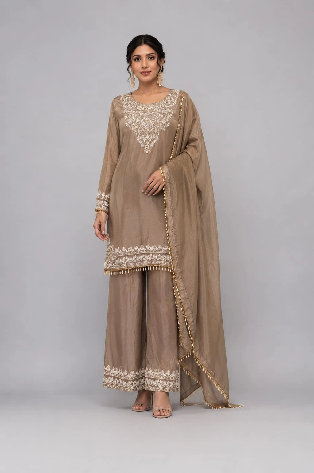 Grey Party Wear Sharara
