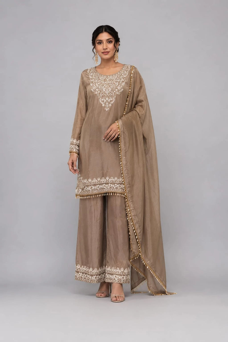 Grey Party Wear Sharara