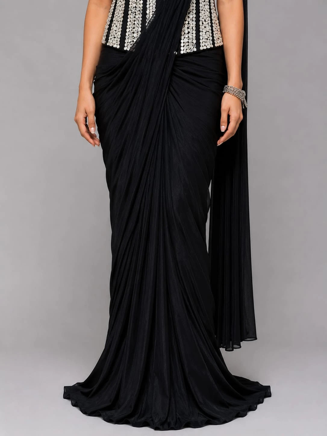 Black Corset Saree