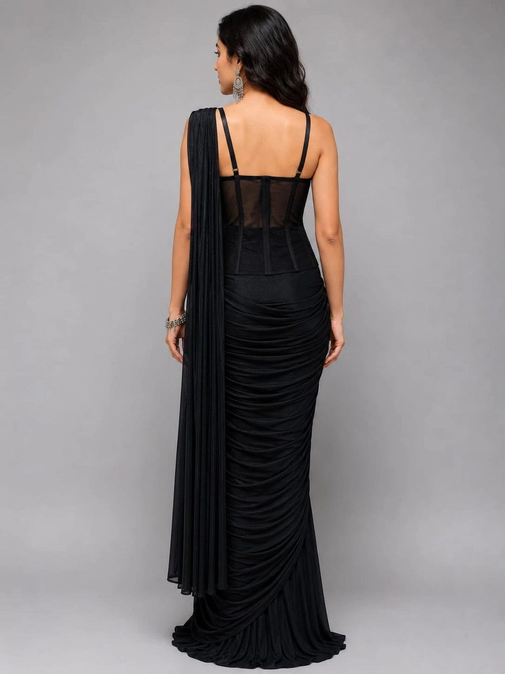 Black Corset Saree