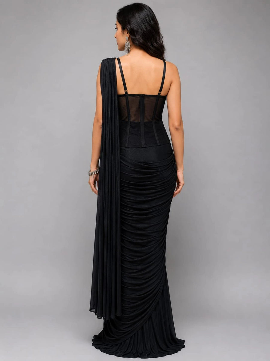 Black Corset Saree