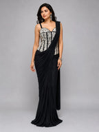 Black Corset Saree