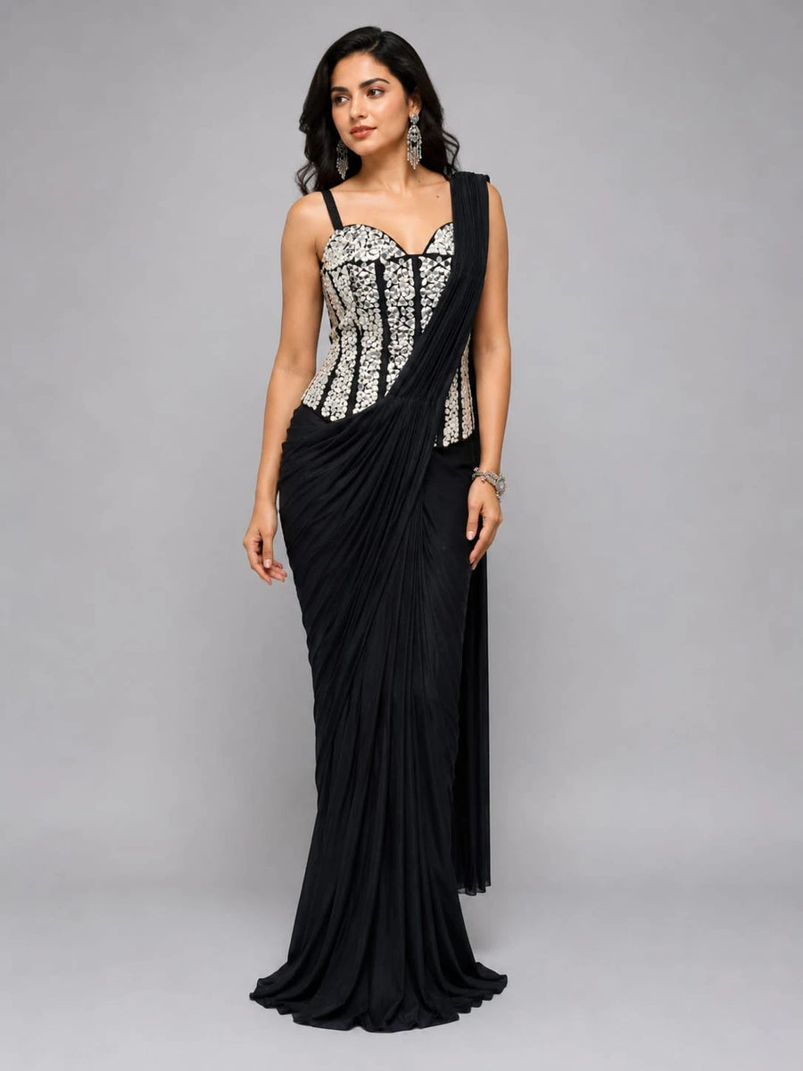 Black Corset Saree
