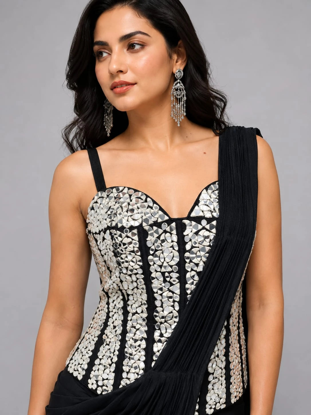 Black Corset Saree